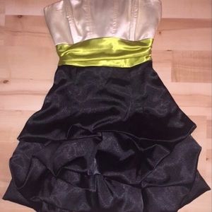 Satin strapless cocktail dress